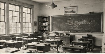 Illustration of a traditional classroom